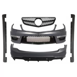 Body Kit suitable for MERCEDES C-Class W204 Facelift C63 T-Modell S204 Station Wagon Estate with Single Frame Front Grille Sport Piano Black