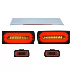 LED Taillights Light Bar with Rear Bumper Fog Lamp and Roof Spoiler suitable for Mercedes G-class W463 (1989-2015)