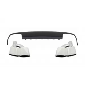 Rear Bumper Diffuser with Exhaust Muffler Tips suitable for Mercedes E-class W212 Pre Facelift (2009-2013) E63 Design