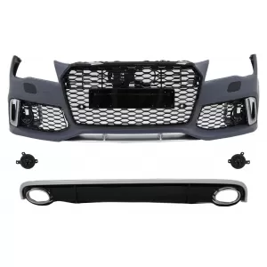 Front Bumper with Diffuser and Exhaust Tips suitable for Audi A7 4G Pre-Facelift (2010-2014) RS7 Design