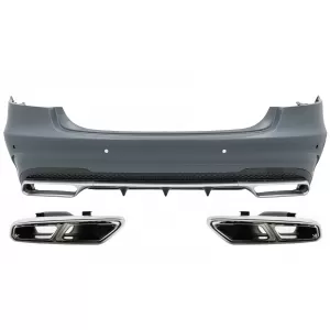 Rear Bumper with Exhaust Muffler Tips suitable for Mercedes E-Class W212 Facelift (2013-2016) E63 Design