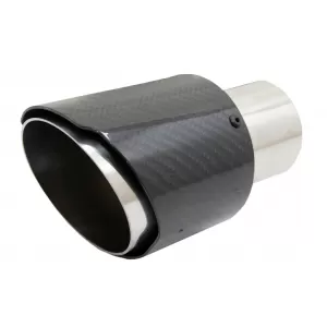 Carbon Fiber Exhaust Muffler Tips Polished Look Inlet 6.1cm - KLT080