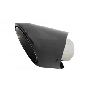 Universal Carbon Fiber Exhaust Muffler Tip Polished Look Inlet 6.2cm