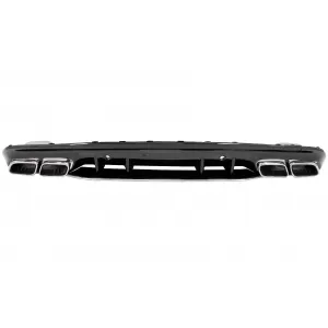 Rear Bumper Diffuser with Exhaust Muffler Tips suitable for Mercedes C-Class W205 S205 (2014-2020) C63S Design Only for AMG Sport Line