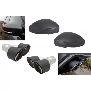 Exhaust Muffler Tips with Mirror Covers suitable for Land Range Rover Vogue L405 (2013-2017) Sport L494 (2013-2017) Discovery V L462 Real Carbon Fiber