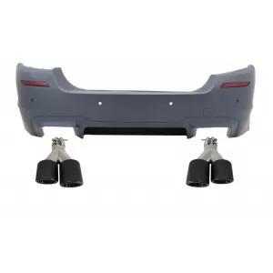 Rear Bumper suitable for BMW 5 Series F10 (2011-2017) with Dual Twin Exhaust Muffler Tips Carbon Fiber M5 Design
