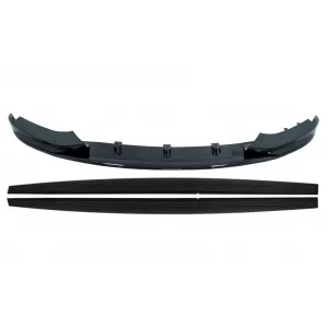 Front Bumper Spoiler Lip suitable for BMW 4 Series F32 F33 F36 Coupe Cabrio Grand Coupe (2013-03.2019) with Side Skirts Add-on Lip Extensions M-Performance Black