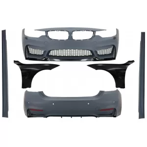 Complete Body Kit suitable for BMW 4 Series F32 F33 Coupe Cabrio (2013-02.2017) with Front Fenders Black M4 Design
