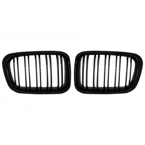 Central Kidney Grilles suitable for BMW 3 Series E46 Non Facelift (1998-09.2001) Double Stripe M Design Piano Black