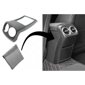 Rear Armrest Box Air Outlet Trim Cover suitable for Mercedes A-Class W177 V177 (2018-Up) Carbon Fiber - RCTMBW177