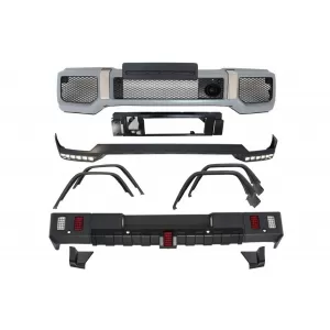 Body Kit suitable for Mercedes G-Class W463 (1989-2017) G63 G65 Design with Fender Flares Wheel Arches and LED DRL Spoiler