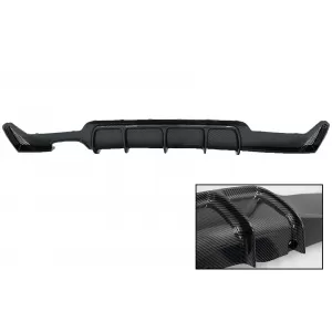 Rear Bumper Diffuser suitable for BMW 4 Series F32 F33 F36 (2013-2019) Coupe Cabrio M Performance Design Carbon Film Coating Left Double Outlet