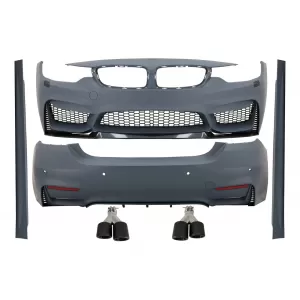 Complete Body Kit suitable for BMW 4 Series F32 F33 Coupe Cabrio (2013-2019) with Dual Twin Exhaust Muffler Tips Carbon Fiber M4 Design
