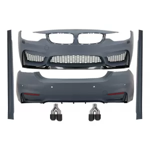 Complete Body Kit suitable for BMW 4 Series F32 F33 Coupe Cabrio (2013-2019) with Exhaust Muffler Tips Carbon Fiber M4 Design