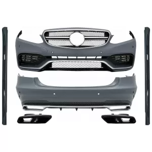 Complete Body Kit with Black Exhaust Tips suitable for Mercedes E-Class W212 Facelift (2013-2016) E63 Design