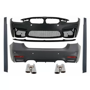 Complete Body Kit suitable for BMW F30 (2011-2019) with Chromed Exhaust Muffler Tips EVO II M3 CS Style Without Fog Lamps