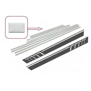 Add On Door Moldings Strips Brushed Aluminum with Side Decals Sticker Vinyl Dark Grey suitable for MERCEDES G-class W463 (1989-2015)