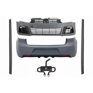 Complete Body Kit suitable for VW Golf VI 6 R20 Look (2008-2013) with Complete Exhaust System R20 Assembly