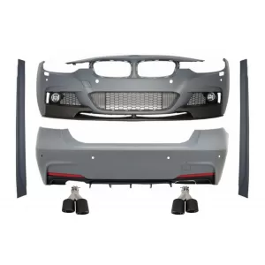 Complete Body Kit With Dual Twin Exhaust Muffler Tips Carbon Fiber Matte suitable for BMW 3 Series F30 (2011-2019) M-Performance Design