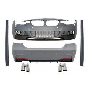 Complete Body Kit With Dual Twin Exhaust Muffler Tips Chrome suitable for BMW 3 Series F30 (2011-2019) M-Performance Design