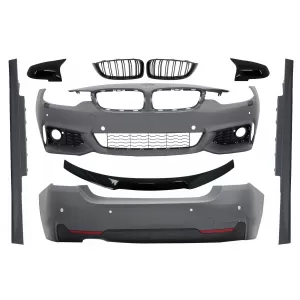 Complete Body Kit suitable for BMW 4 Series F32 Coupe (2013-up) Trunk Spoiler with Central grilles and Mirror Covers Sport Design