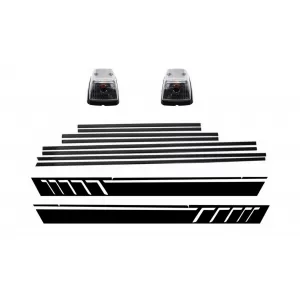 Add On Door Moldings Strips with Side Decals Sticker Vinyl Matte Black and Turning Lights suitable for Mercedes G-Class W463 (1989-2015)