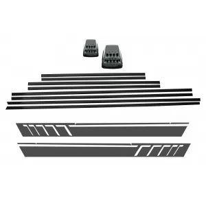 Add On Door Moldings Strips with Side Decals Sticker Vinyl Dark Grey and Turning Lights suitable for MercedesG-Class W463 (1989-2015)