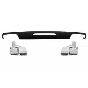 Rear Bumper Diffuser suitable for Mercedes CLS Sedan W218 (2011-2017) and Exhaust Muffler Tips Tail Pipes Only for AMG Sport Line