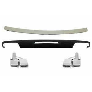 Rear Bumper Diffuser suitable for Mercedes CLS Sedan W218 (2011-2017) Trunk Spoiler and Exhaust Muffler Tips Tail Pipes Only for AMG Sport Line