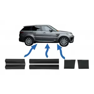 Front and Rear Lower Door Moldings & Front Lower Fender Moldings suitable for Land Rover Sport L494 (2013-up) Black