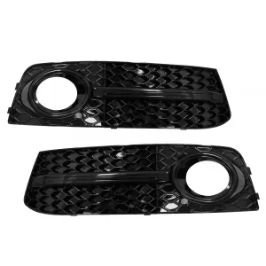 Fog Lamp Covers Side Grilles suitable for AUDI A4 B8 8K (2007-2011) S4 Design Black Edition
