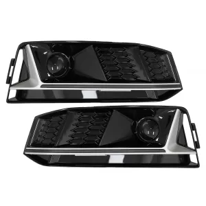 Bumper Lower Grille ACC Covers Side Grilles suitable for Audi A4 B9 S-Line Sedan Avant (2016-2018) RS4 Design Silver Edition