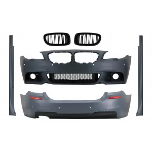 Complete Body Kit with Central Grilles Double Stripe Piano Black suitable for BMW 5 Series F10 LCI (2014-2017) M-Technik Design