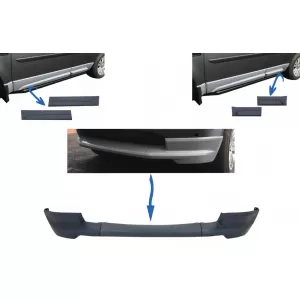 Dynamic Front Bumper Lower Lip Spoiler suitable for Land Rover Freelander 2 L359 Facelift (2011-2014) and Car Front/Rear Side Skirts Door Panels Left & Right