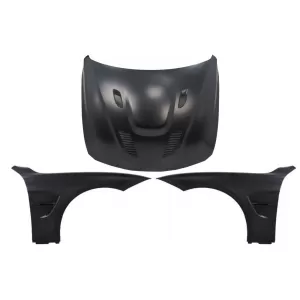 Hood Bonnet with Front Fenders Black suitable for BMW 3 Series F30 F31 (2011-2019) M3 GTS Look