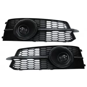 Bumper Lower Grille ACC Covers Side Grilles suitable for Audi A6 C7 4G S Line Facelift (2015-2018) Black Edition - SGAUA64GFBWH