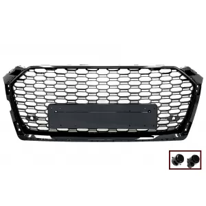 Badgeless Front Grille suitable for Audi A5 F5 (2017-2019) RS Design Piano Black