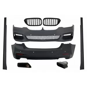 Complete Body Kit with Central Kidney Grilles and Exhaust Muffler Tips suitable for BMW 5 Series G30 (2017-2019) M-Tech Design