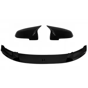 Front Bumper Spoiler Lip with Mirror Covers suitable for BMW 5 Series F10 F11 Sedan Touring (2015-2017) M-Performance Design
