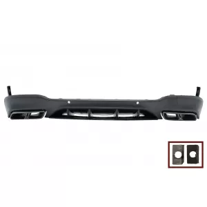 Rear Diffuser with Exhaust Muffler Tips suitable for Mercedes GLC X253 SUV (2015-07.2019) Night Package Design