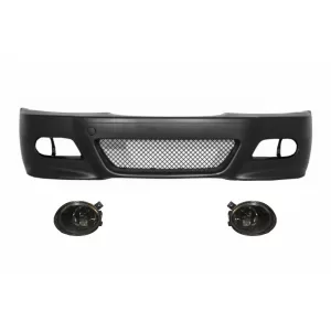 Front Bumper with Fog Lights Smoke suitable for BMW 3 Series E46 Coupe Cabrio Sedan Estate (1998-2004) M3 Design