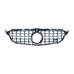 Front Grille suitable for Mercedes W205 Sedan S205 T-Modell A205 Cabriolet C205 Coupe Facelift (03.2018-2020) with 360 Chrome