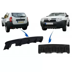 Front and Rear Bumper Skid Plate Protection suitable for Dacia Duster 4x4 / 4x2 (2010-2017) Piano Black - COSPRBDDPB