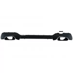 Rear Bumper Valance Diffuser With Chrome Exhaust Tips suitable for BMW 3 Series G20 G28 Sedan G21 Touring (2018-up) M340i M Look Piano Black
