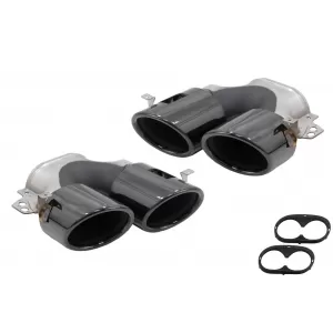 Exhaust Muffler Tips suitable for Mercedes A-Class W177 CLA II X118 C118 GLA SUV H247 GLB SUV X247 35 AMG / 45 AMG (2018-) 45S Design Black