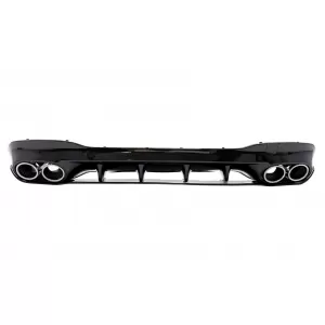 Rear Diffuser and Chrome Exhaust Tips suitable for Mercedes CLA X118 Shooting Brake C118 Coupe Sport Line (2019-06.2025) CLA45S Design Aerodynamic Package