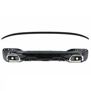 Diffuser With Exhaust Tips and Trunk Boot Spoiler suitable for BMW 5 Series G30 Limousine (2017-up) 540 M Performance Look Black