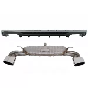 Rear Bumper Valance Diffuser with Exhaust System suitable for Audi A3 8V Facelift Hatchback Sportback (2016-2019) Standard Bumper (SE) S3 Design