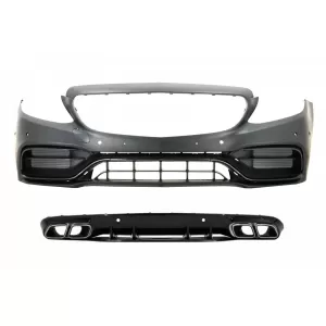 Front Bumper with Diffuser suitable for Mercedes C-Class A205 Cabriolet C205 Coupe (2014-2019) C63 Design