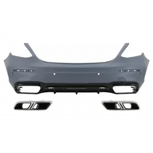Rear Bumper with Exhaust Muffler Tips suitable for Mercedes E-Class W213 (2016-2019) E63 Design